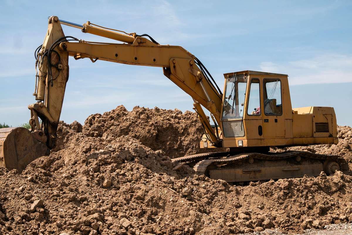 Excavator working on a construction site